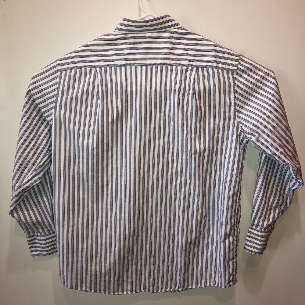 BCBG MAXAZRIA Large Striped Button Front Shirt - Picture 6 of 10